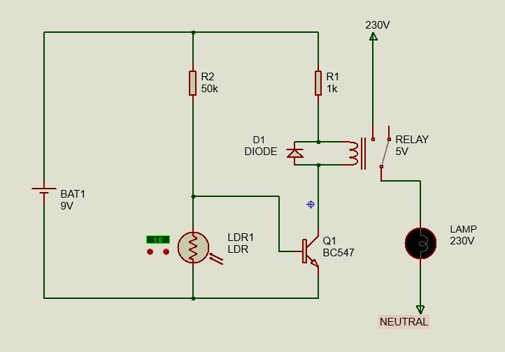 LDR CIRCUIT FOR 230V AC LOAD