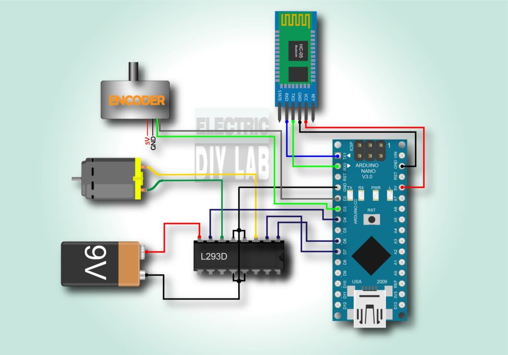 Arduino PID DC motor position control circuit