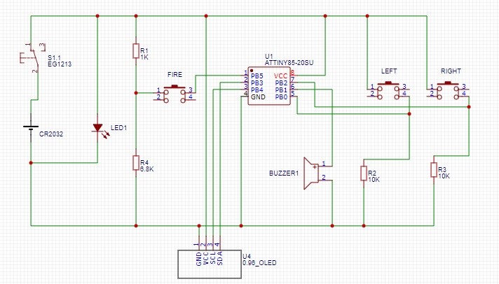 Attiny based mini game console