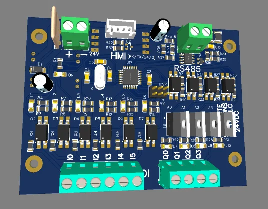 DIY low cost PLC using Atmega328P + 24VDC support + RS485 Modbus + HMI